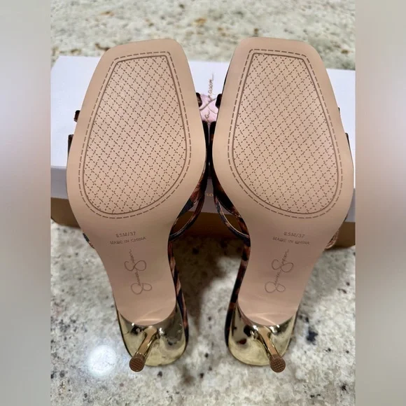 Jessica Simpson Leopard Print Bow Kitten Heel Sandals - NEW - Picture 11 of 12